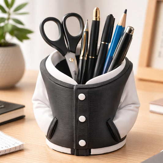 Stiftehalter im College-Jacken-Design