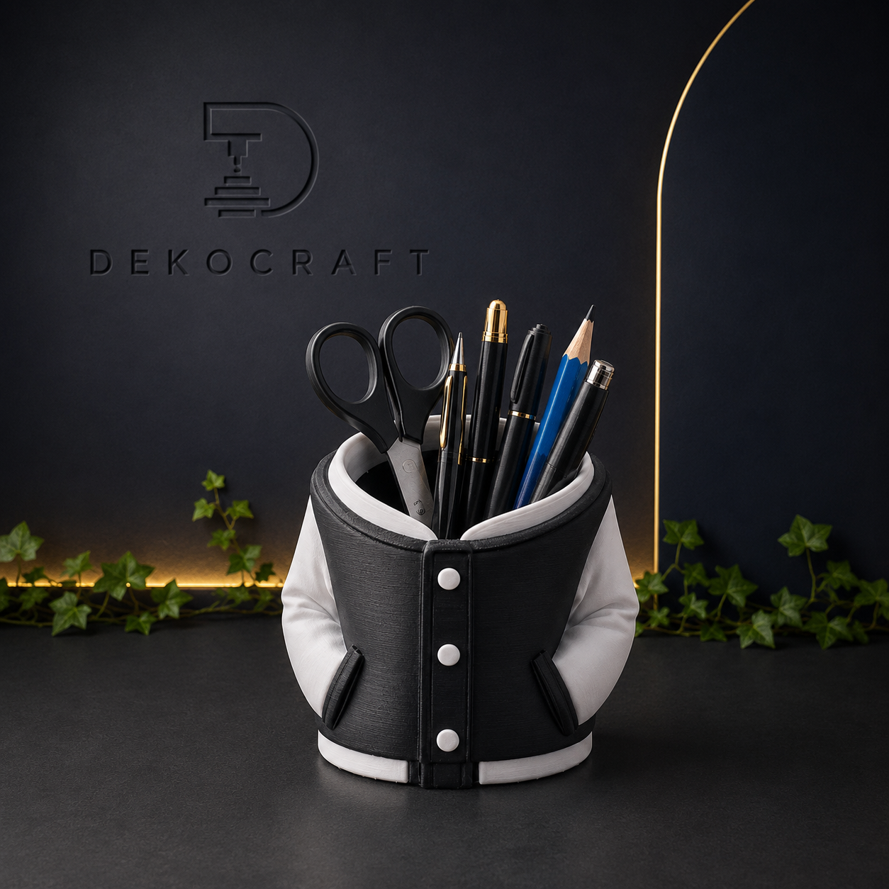Stiftehalter im College-Jacken-Design